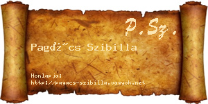 Pagács Szibilla névjegykártya